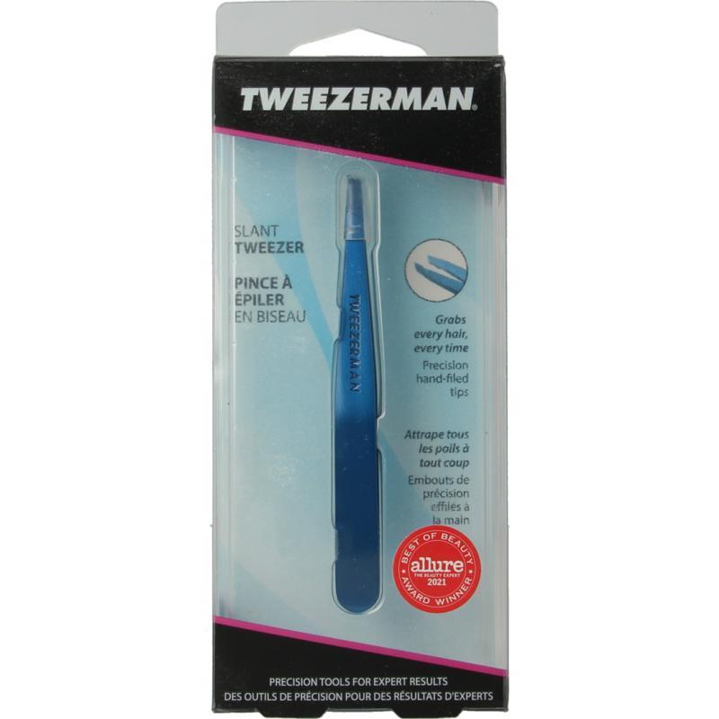 Tweezerman Slant tweezer bell bottom blue