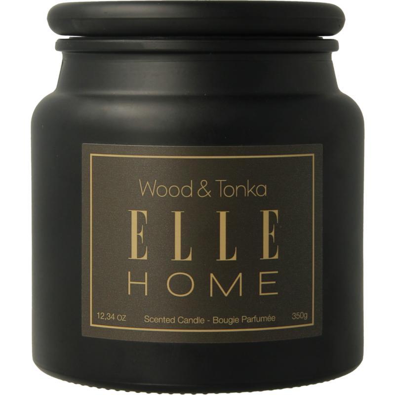 Elle Home Wood en tonka candle jar