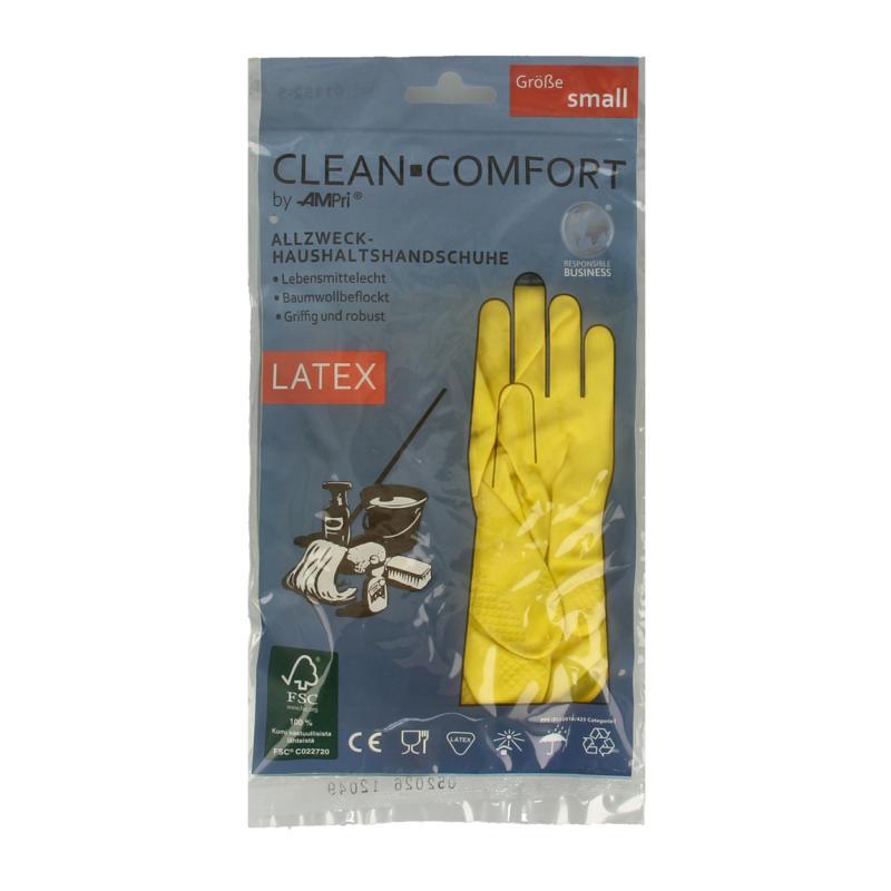 Clean-Comfort Huishoudhandschoen geel maat S