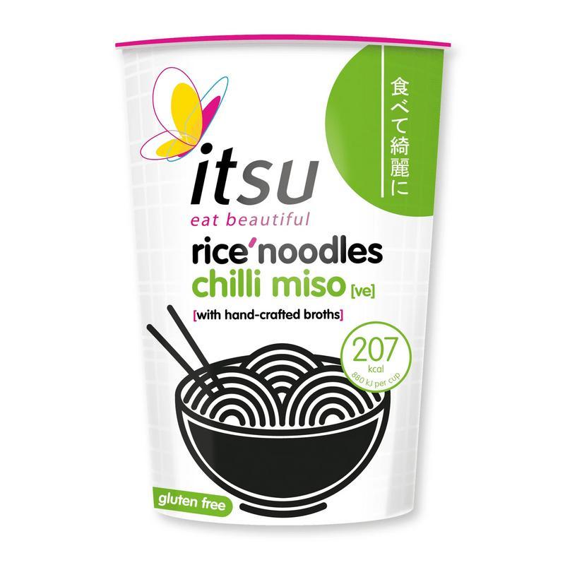 Itsu Chili miso rice noodles cup