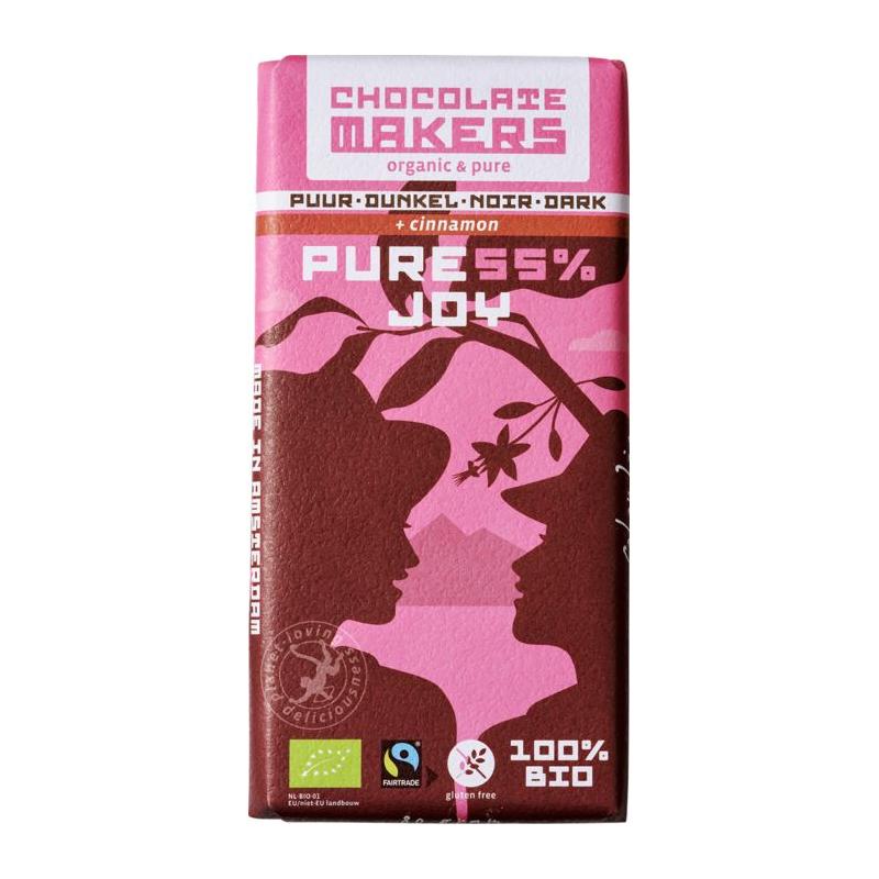 Chocolatemakers pure joy 55% puur m kaneel bio