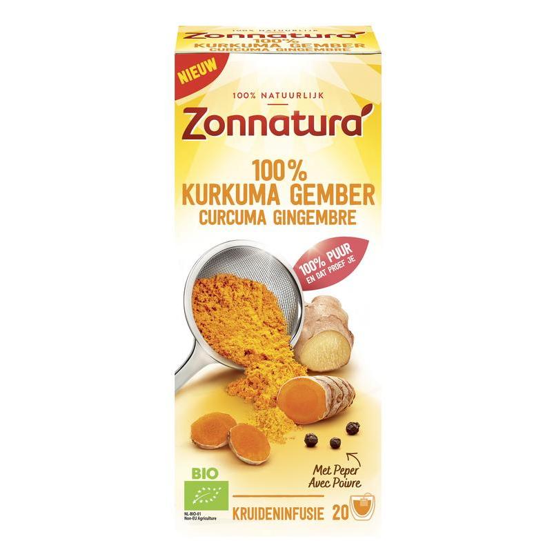 Zonnatura kurkuma gember 100% thee bio