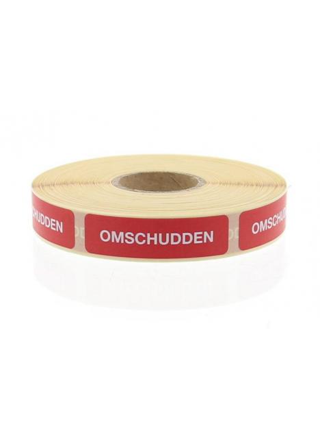 Strooketiket omschudden rood 44 x 11 mm