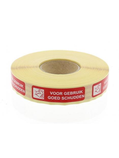 Strooketiket voor gebruik schudden 44 x 11 mm