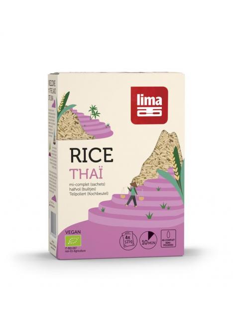 Rijst thai halfvol builtjes 4 x 125 gram bio