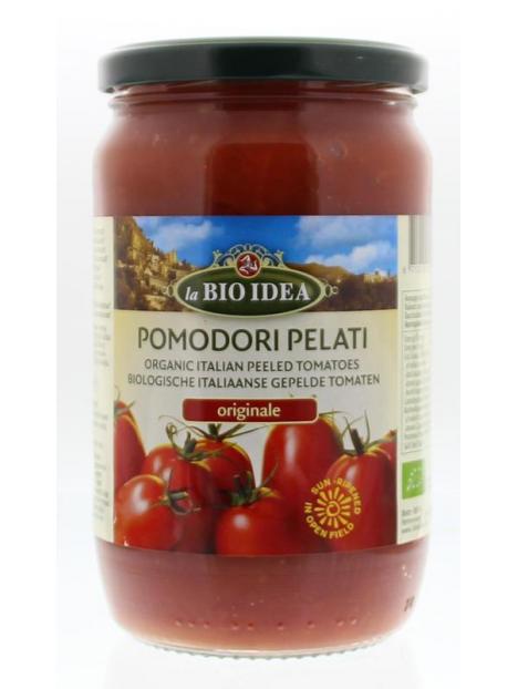 Tomaten gepeld (glas) bio