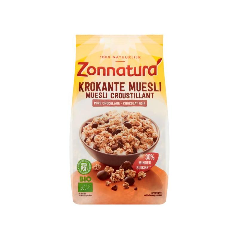 Krokante muesli chocolade bio