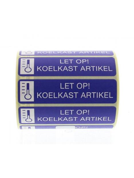 Sticker let op koelkast artikel