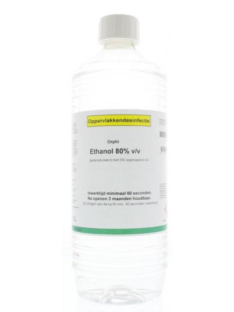 Alcohol 80% ethanol met 5% IPA