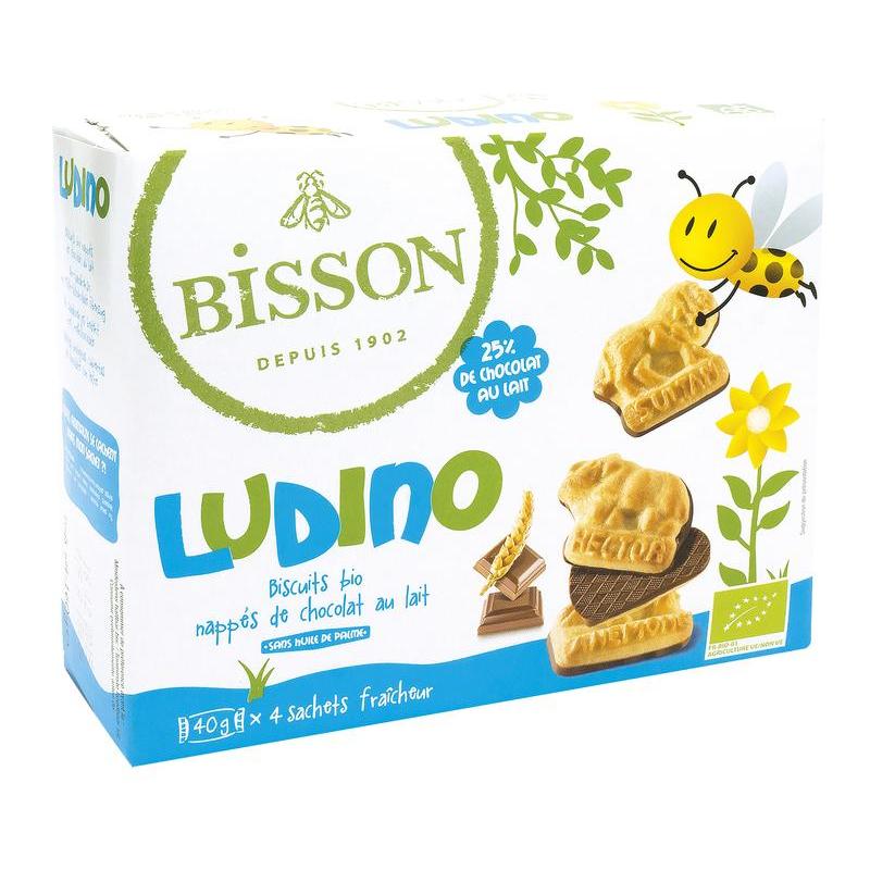 Ludino koekjes met melkchocolade 4 zakjes bio