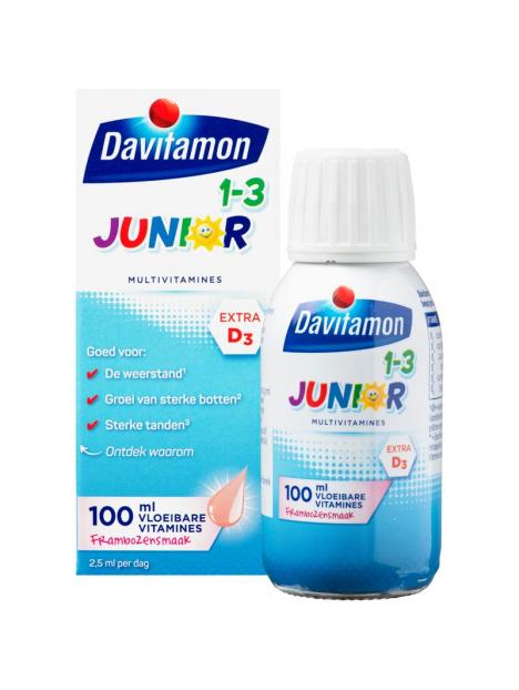 Junior 1+ vloeibare vitamines framboos