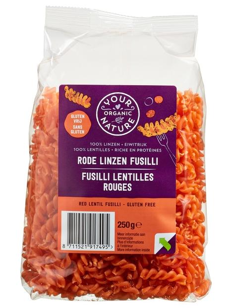 Rode linzen pasta glutenvrij