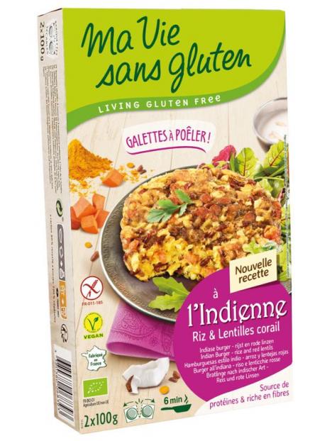 Indiase rijstburgers 2x100g vegan glutenvrij bio