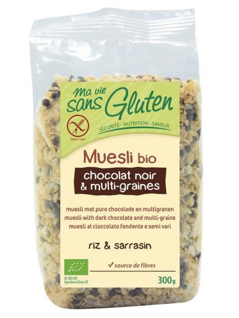 Muesli chocolade en multigranen glutenvrij bio