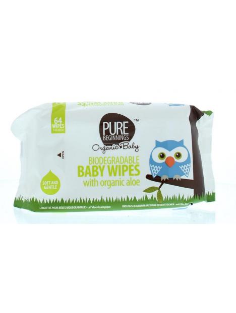 Biodegradable baby wipes aloe