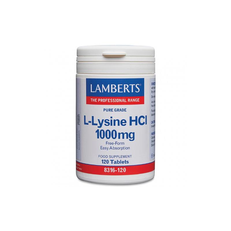 Lamberts L lysine 1000 mg L8316 120