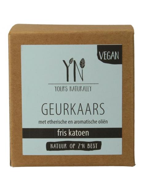 Yours Naturally Geurkaars in glas fris katoen 20cl