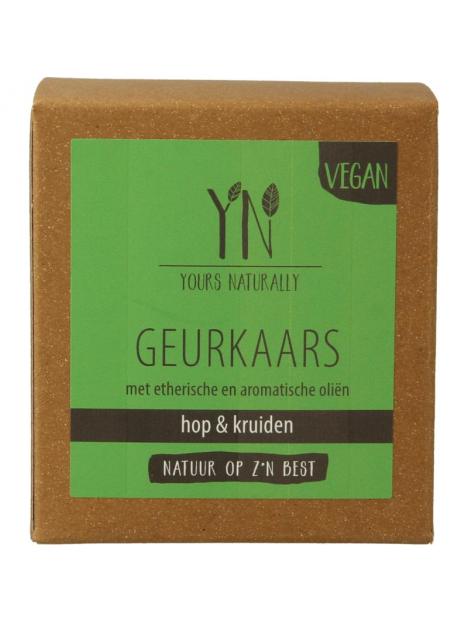 Yours Naturally Geurkaars in glas hop & kruiden 20cl