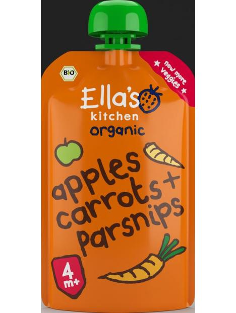 Ella's Kitchen apples carrots&parsnips 4+knij