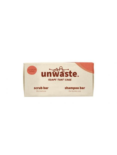 Unwaste Duopack coffee scrub shampoo bar