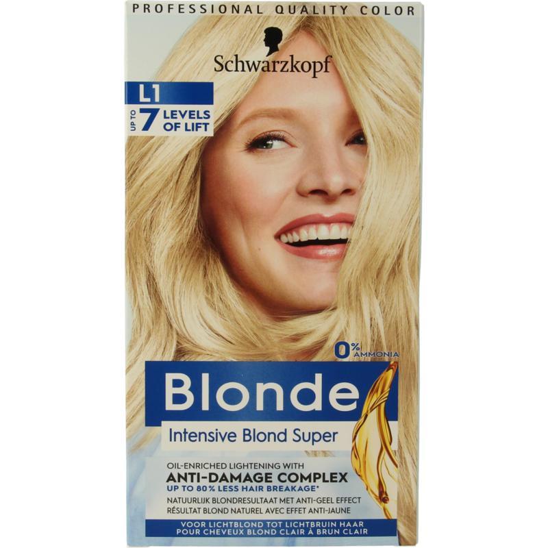 Deter Verhoog jezelf Overeenkomend Schwarzkopf Blonde haarverf intensive blond super L1